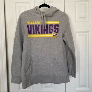Minnesota Vikings NFL Women’s Large Heather Gray Hoodie Sweatshirt Logo